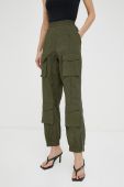 Штани Gestuz жіночі колір зелений висока посадка