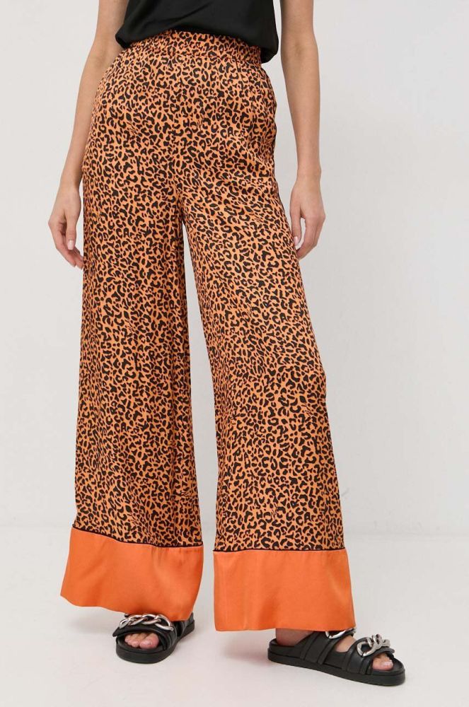 Штани Karl Lagerfeld жіночі колір помаранчевий широке висока посадка