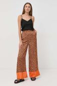 Штани Karl Lagerfeld жіночі колір помаранчевий широке висока посадка