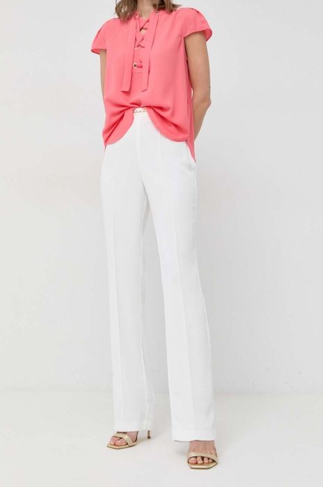 Штани Marciano Guess жіночі колір білий пряме висока посадка (3102289)