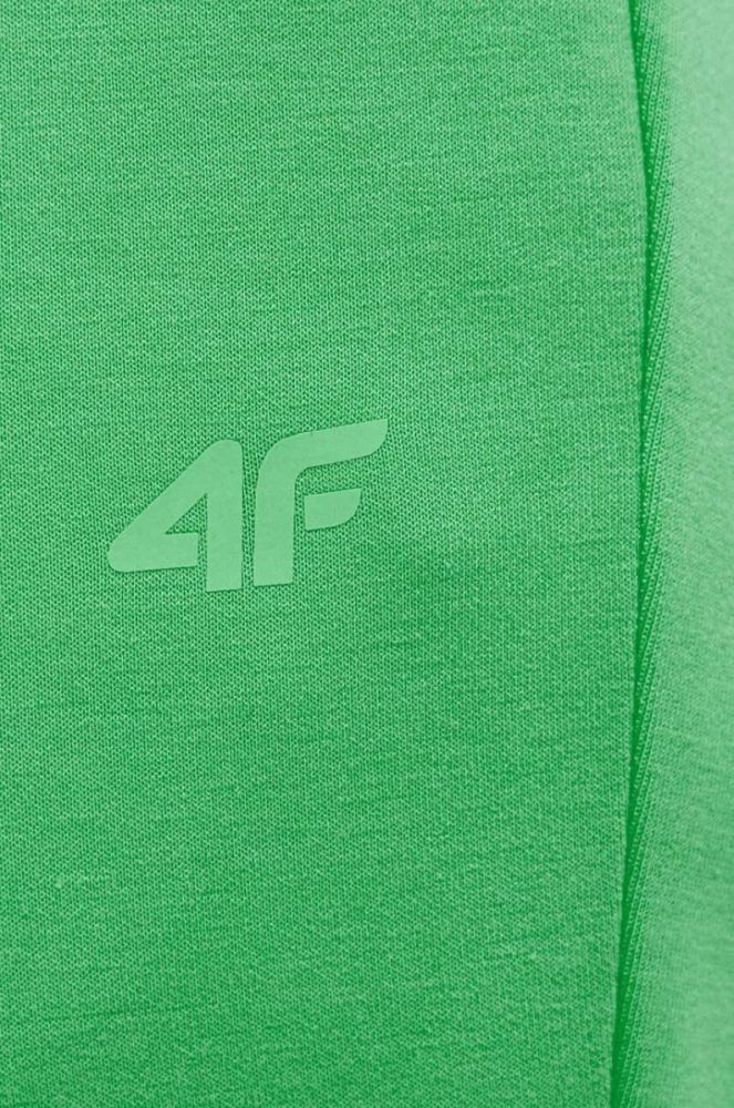 Спортивні штани 4F колір зелений однотонні фото 4