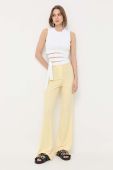 Штани Patrizia Pepe жіночі колір жовтий облягаюче висока посадка