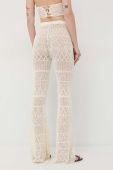 Штани Patrizia Pepe жіночі колір бежевий кльош висока посадка (3104228)