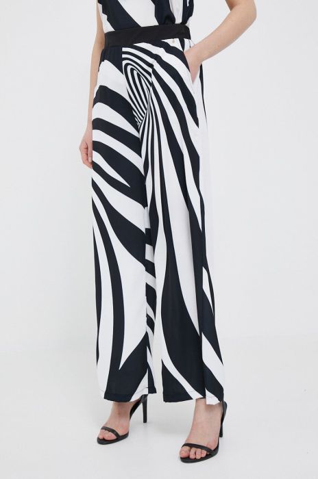 Штани Artigli жіночі колір чорний широке висока посадка