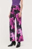 Штани Morgan жіночі колір фіолетовий широке висока посадка