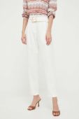 Штани Morgan жіночі колір білий пряме висока посадка