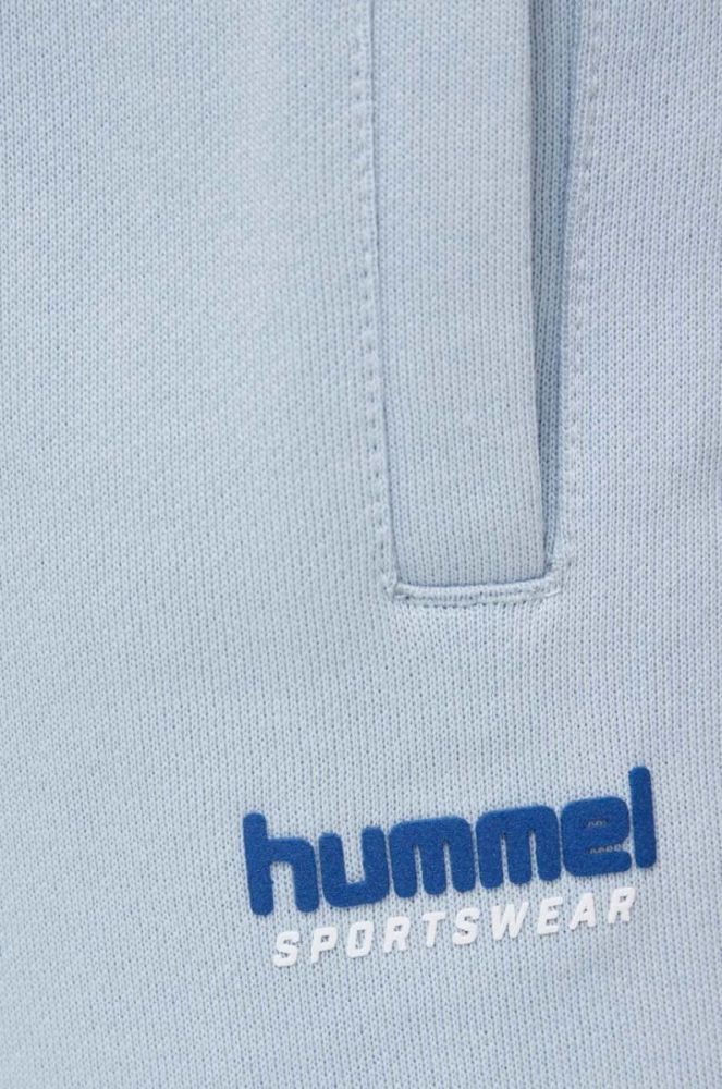 Спортивні штани Hummel меланж колір блакитний фото 4