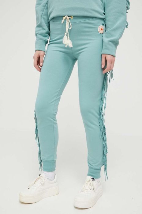 Спортивні штани Femi Stories колір бірюзовий однотонні