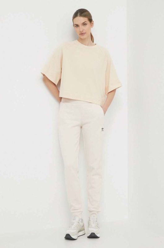Бавовняні спортивні штани adidas Originals колір бежевий однотонні IA6477-cream фото 2