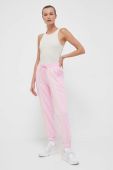 Бавовняні спортивні штани adidas Originals колір рожевий з аплікацією