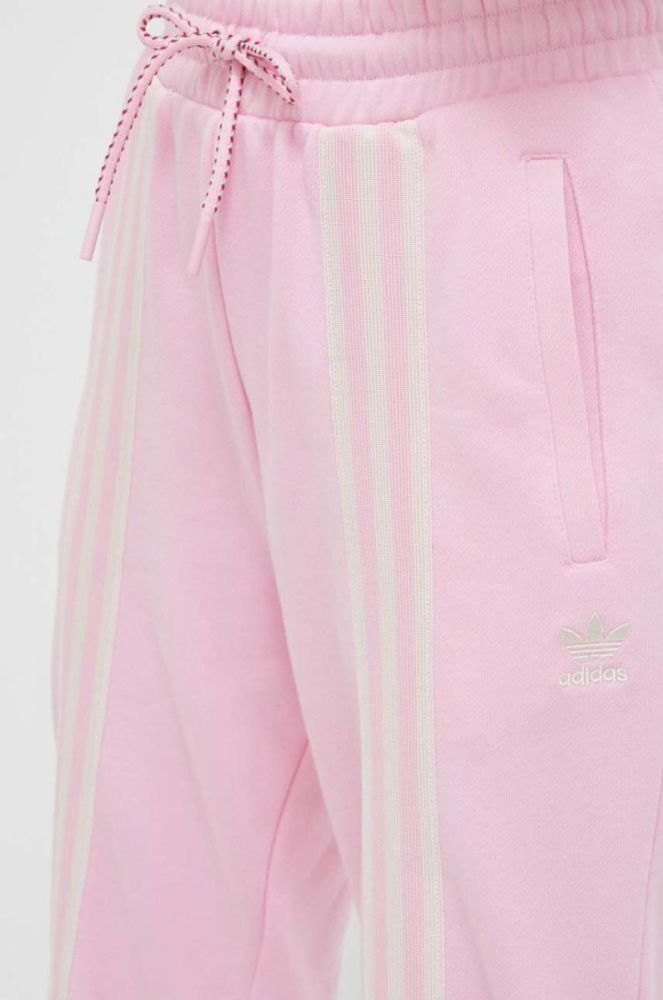 Бавовняні спортивні штани adidas Originals колір рожевий з аплікацією фото 4