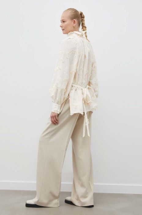 Штани 2NDDAY жіночі колір бежевий пряме висока посадка