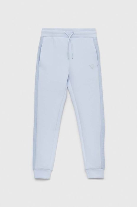 Дитячі спортивні штани Guess однотонні колір блакитний