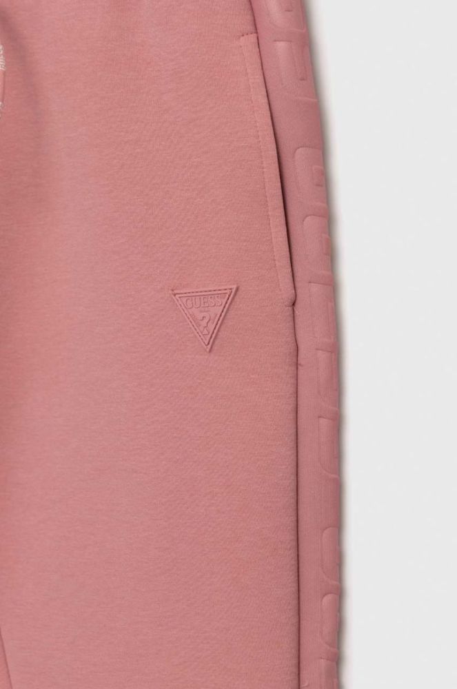 Дитячі спортивні штани Guess колір рожевий однотонні (2874098) фото 3