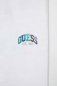 Дитячі бавовняні штани Guess колір білий однотонні