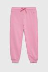 Дитячі бавовняні штани United Colors of Benetton колір рожевий однотонні (2980189)