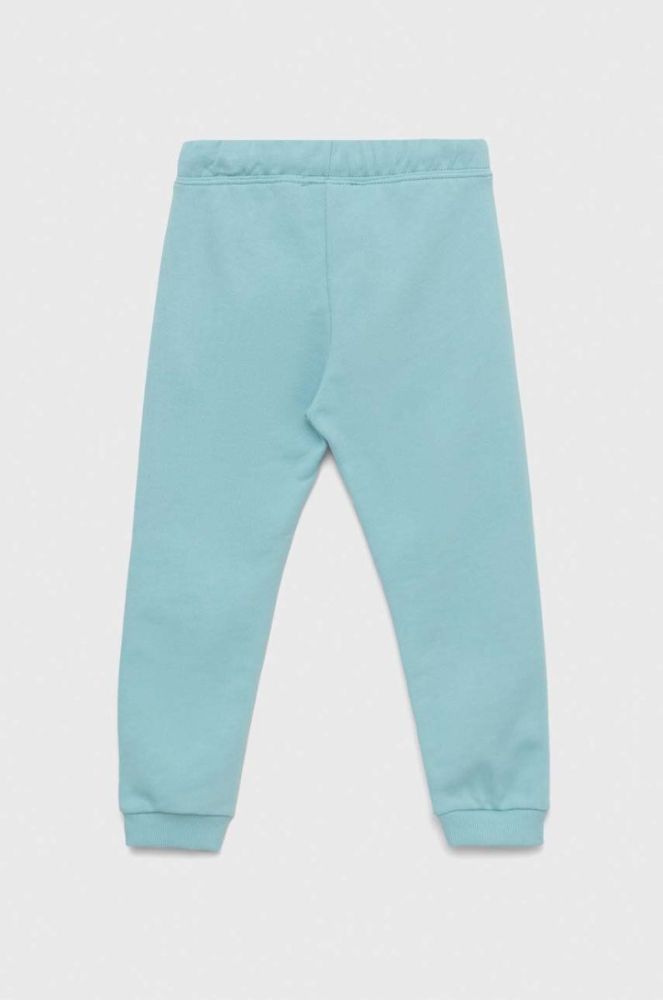 Дитячі бавовняні штани United Colors of Benetton однотонні колір блакитний (2980240) фото 2
