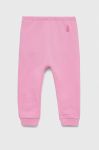 Дитячі бавовняні штанці United Colors of Benetton колір рожевий однотонні (2980246)