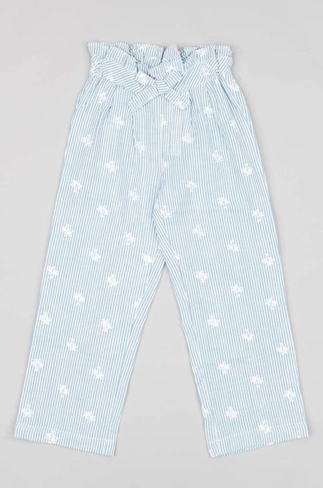 Дитячі бавовняні штани zippy візерунок колір блакитний