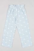 Дитячі бавовняні штани zippy візерунок колір блакитний