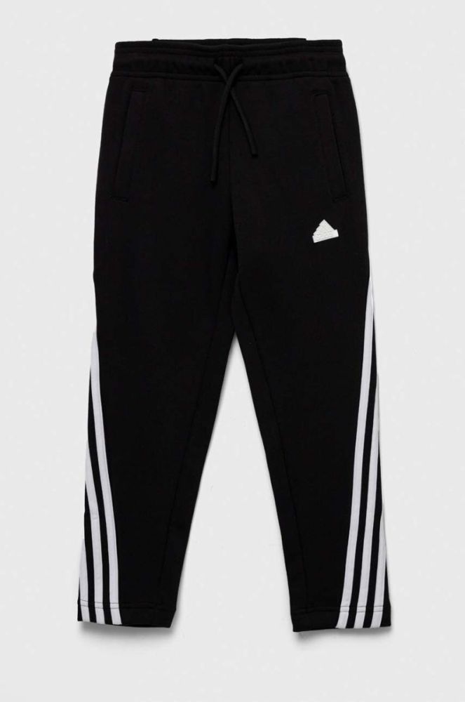 Дитячі спортивні штани adidas U FI 3S колір чорний з аплікацією фото 2