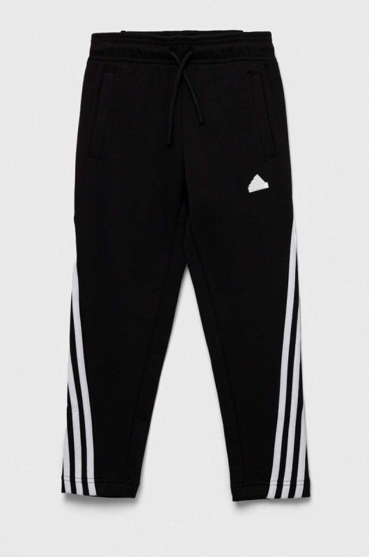 Дитячі спортивні штани adidas U FI 3S колір чорний з аплікацією фото 2