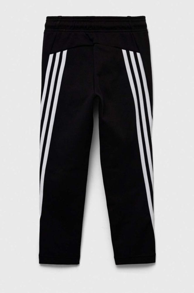 Дитячі спортивні штани adidas U FI 3S колір чорний з аплікацією фото 3