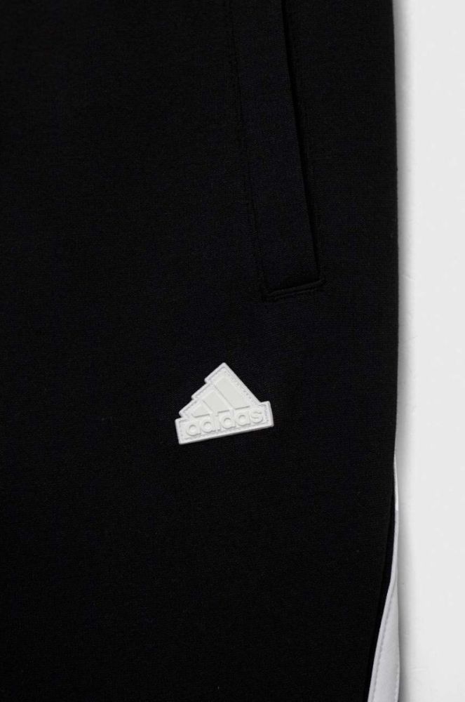 Дитячі спортивні штани adidas U FI 3S колір чорний з аплікацією фото 4