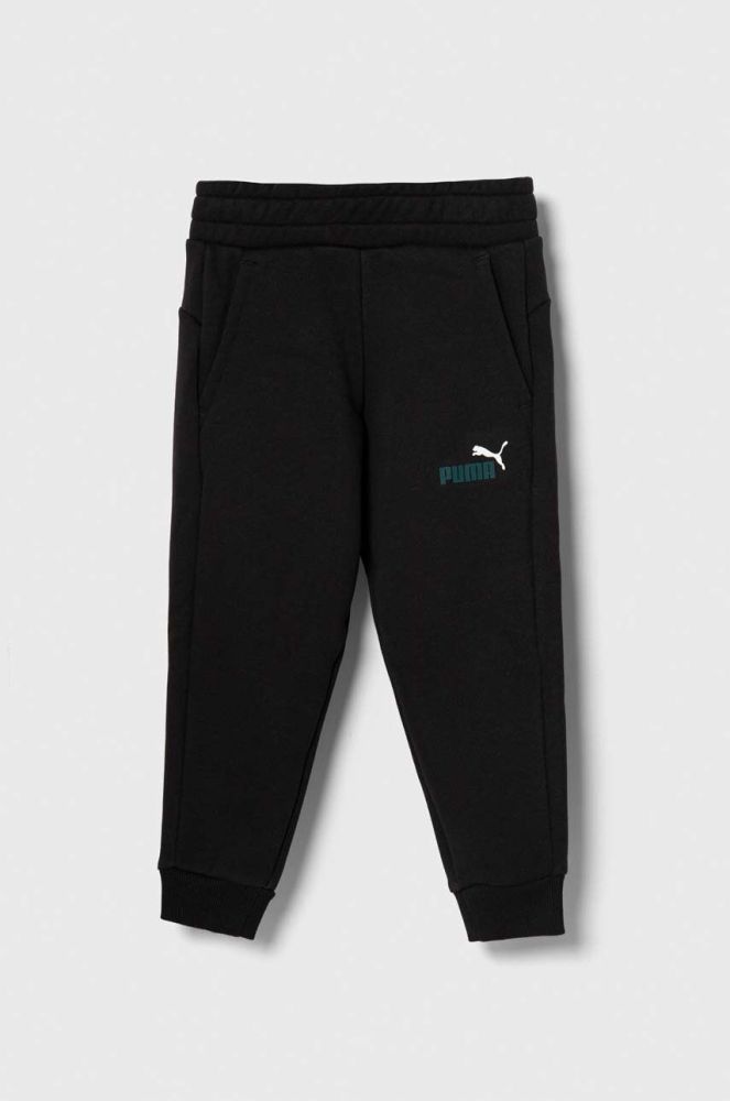 Дитячі спортивні штани Puma ESS+ 2 Col Logo Pants FL cl B колір синій з принтом