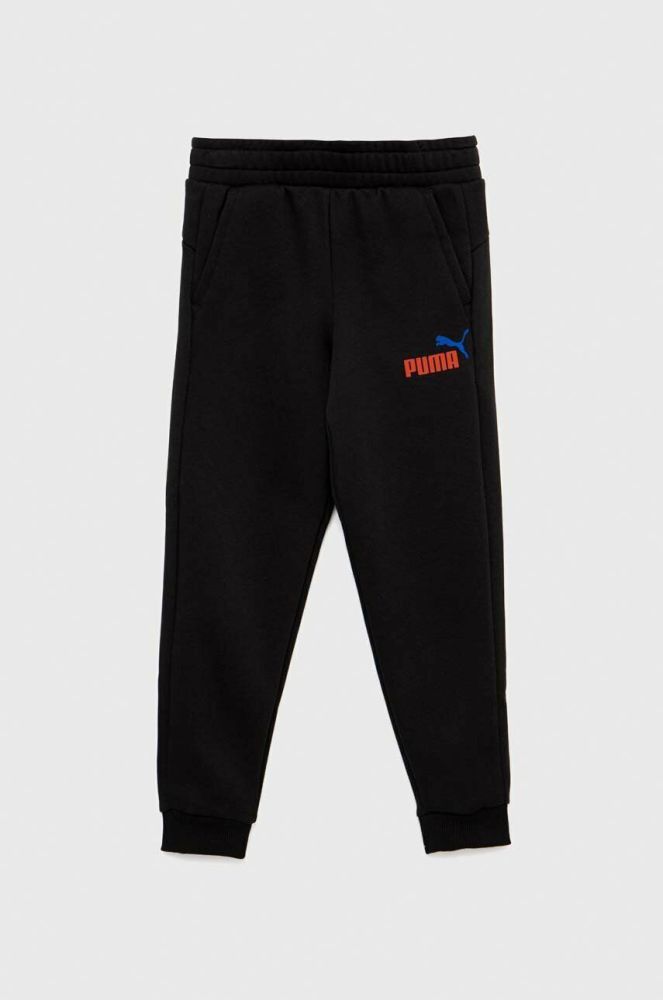 Дитячі спортивні штани Puma ESS+ 2 Col Logo Pants FL cl B колір чорний з принтом (3033797)