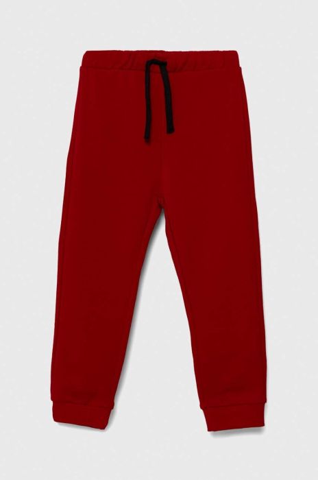 Дитячі бавовняні штани United Colors of Benetton колір червоний з принтом (3391814)
