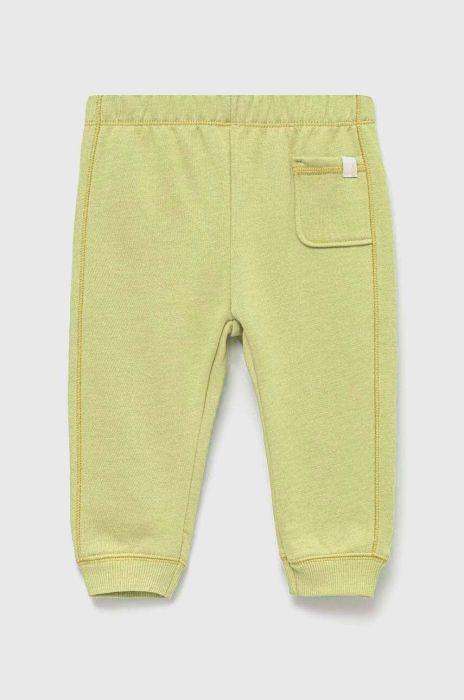 Дитячі спортивні штани United Colors of Benetton колір зелений однотонні (3214264)