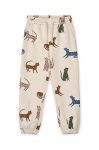 Дитячі бавовняні штани Liewood візерунок колір бежевий (3279538)