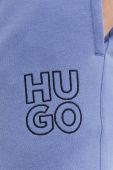 Бавовняні спортивні штани HUGO чоловічі колір фіолетовий однотонні