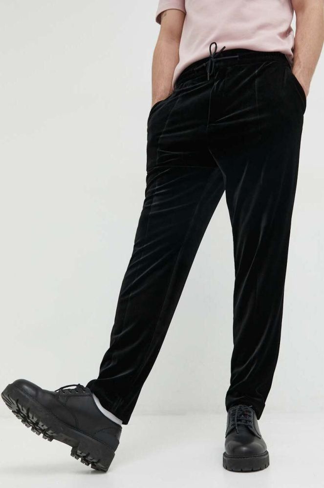 Штани HUGO чоловічі колір чорний облягаюче (2975245)