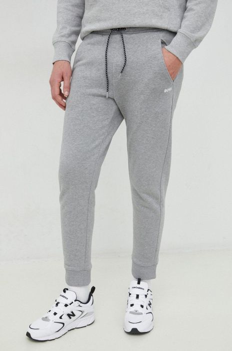 Бавовняні спортивні штани BOSS BOSS GREEN чоловічі колір сірий