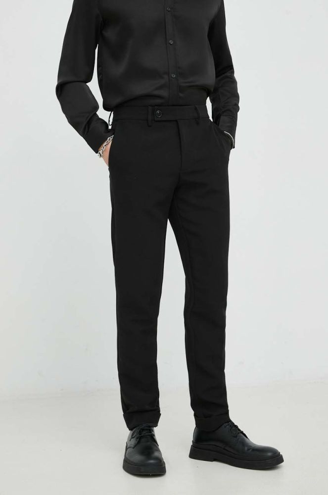 Штани Bruuns Bazaar Karlsus Basic Pants чоловічі колір чорний облягаючі