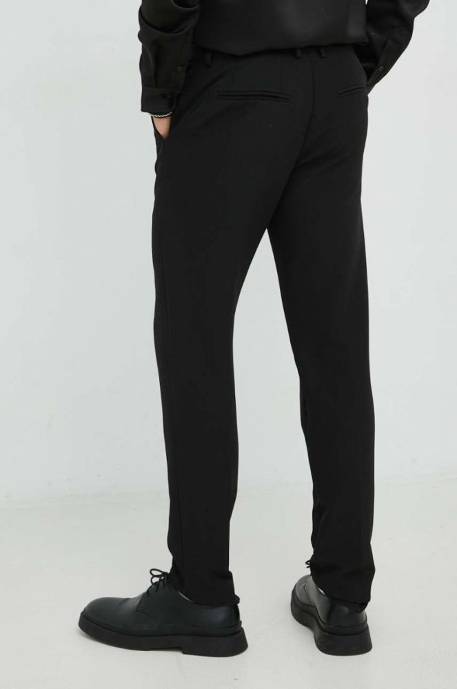 Штани Bruuns Bazaar Karlsus Basic Pants чоловічі колір чорний облягаючі фото 3