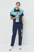 Бавовняні спортивні штани Tommy Jeans чоловічі колір синій з аплікацією