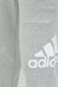 Бавовняні спортивні штани adidas чоловічі колір сірий з принтом