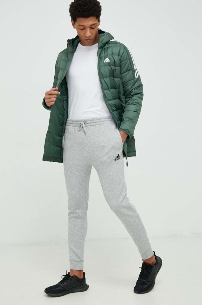 Спортивні штани adidas чоловічі колір сірий однотонні (2874771) фото 2