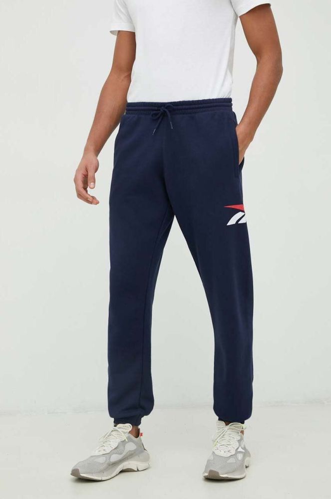 Спортивні штани Reebok Classic колір синій з принтом