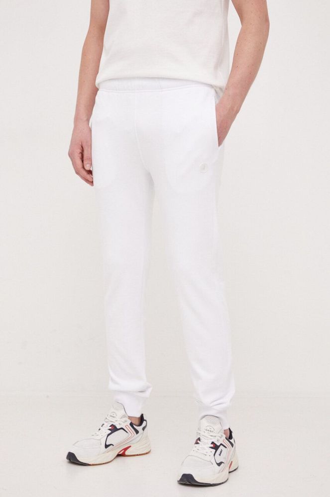 Бавовняні спортивні штани Save The Duck колір білий однотонні