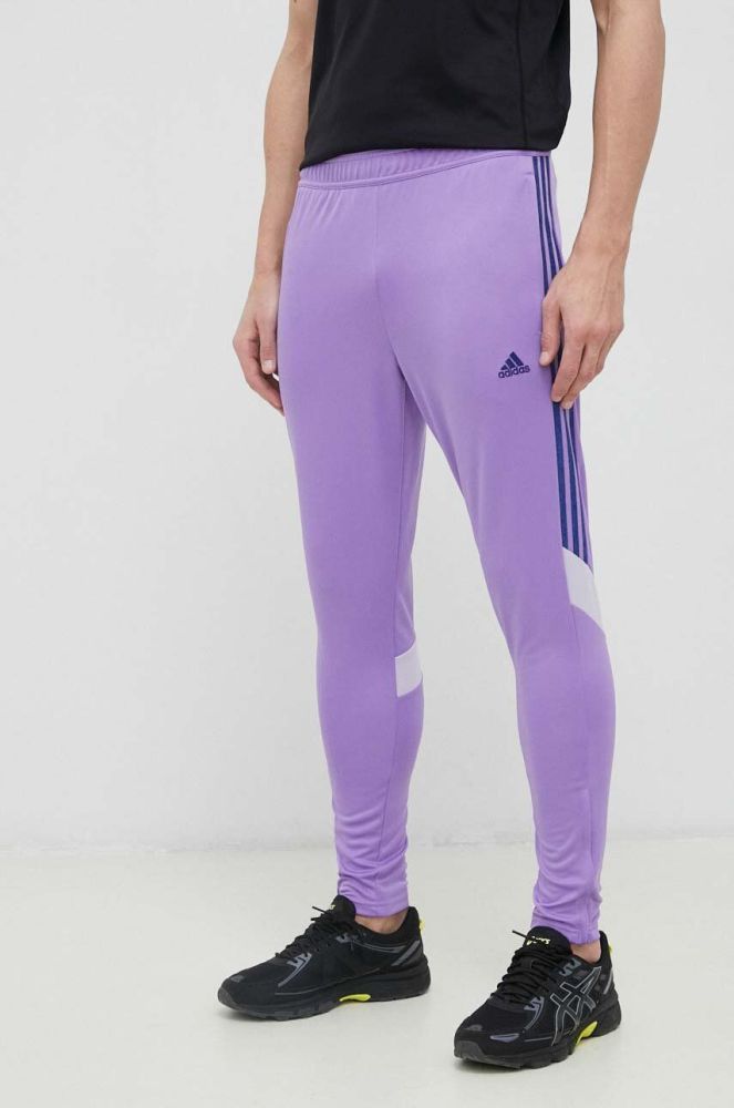 Штани для тренувань adidas Tiro колір фіолетовий з аплікацією