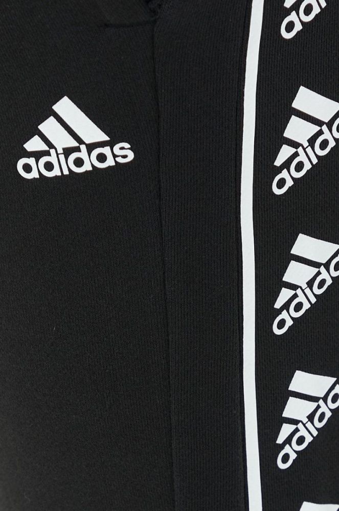 Бавовняні спортивні штани adidas чоловічі колір чорний з принтом (2933817) фото 4