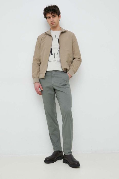 Штани Pepe Jeans Harrow Poplin чоловічі колір зелений фасон chinos Штани Pepe Jeans Harrow Poplin чоловічі колір зелений фасон chinos