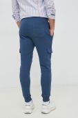 Бавовняні спортивні штани Pepe Jeans Austin колір синій з принтом