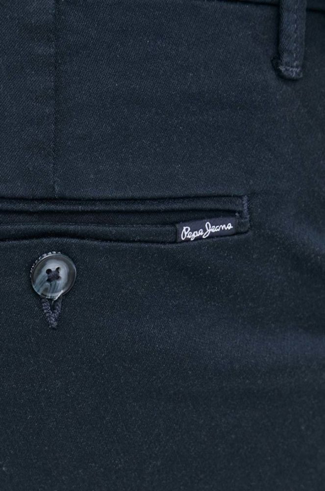 Штани Pepe Jeans James чоловічі колір синій облягаюче фото 4