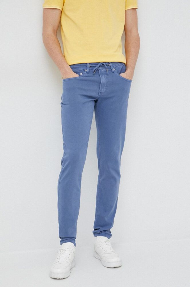Штани Pepe Jeans чоловічі пряме колір блакитний