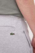 Бавовняні спортивні штани Lacoste колір сірий меланж